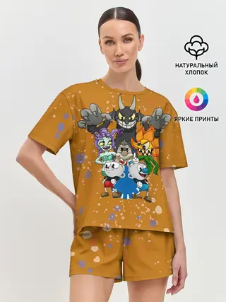 Женская пижама с шортами / cuphead