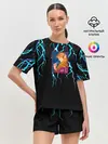 Женская пижама с шортами / МОЛНИИ ДЕВУШКА ЦВЕТЫ
