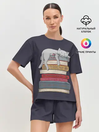 Женская пижама с шортами / Relax Cat