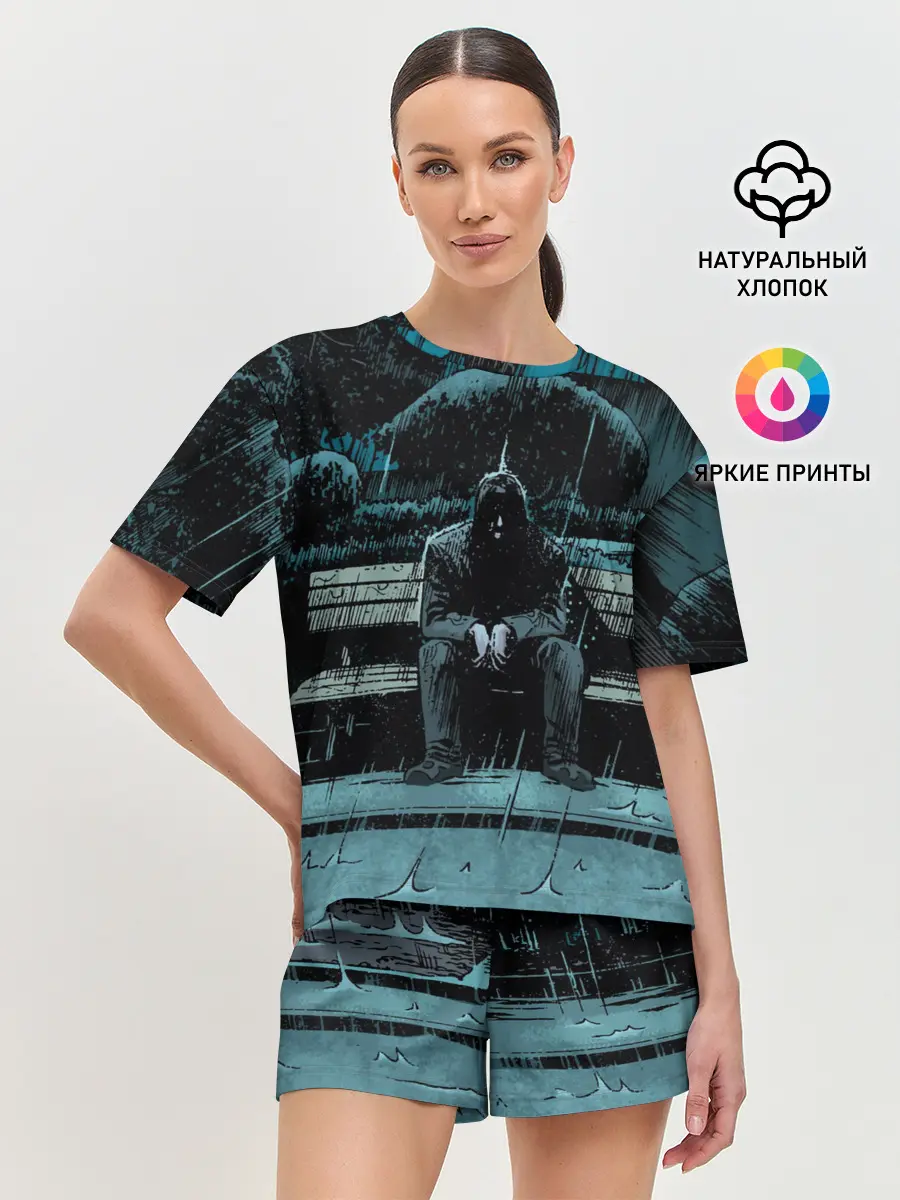 Женская пижама с шортами / Киану Ривз - комикс о боге