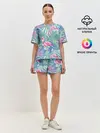 Женская пижама с шортами / фламинго