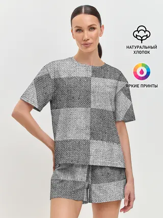 Женская пижама с шортами / Denim Patchwork