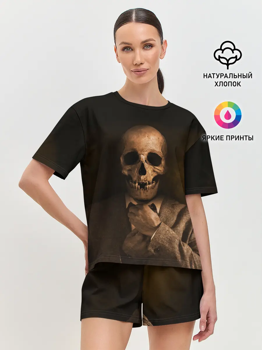 Женская пижама с шортами / Мистер Скелет