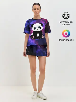 Женская пижама с шортами / Space Panda