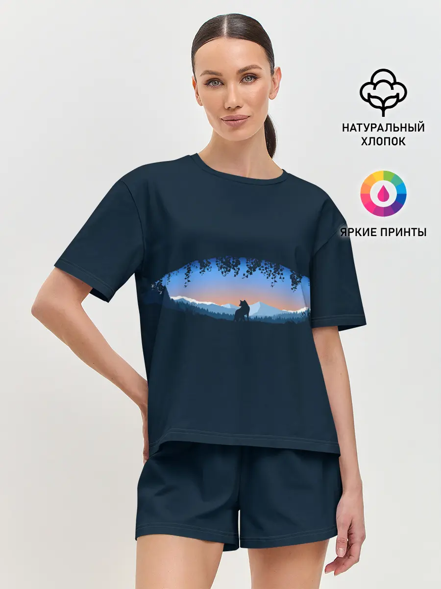 Женская пижама с шортами / Глаз природы