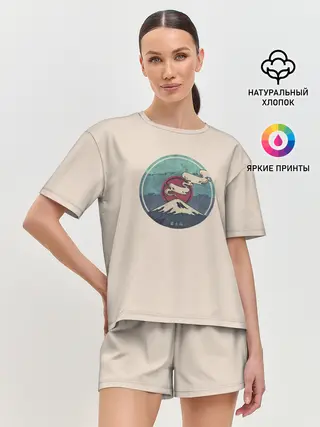 Женская пижама с шортами / Вулкан Фудзияма. Япония