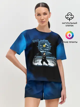 Женская пижама с шортами / Тандзиро Камадо Kimetsu no Yaiba