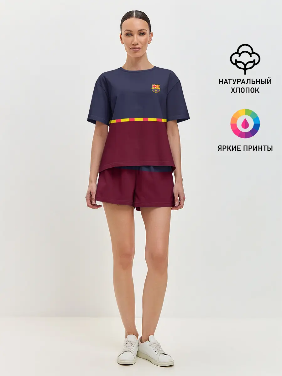 Женская пижама с шортами / FC Barcelona | Flag and team Logo