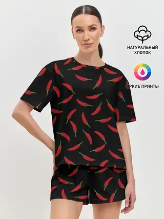 Женская пижама с шортами / Chili peppers