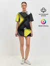 Женская пижама с шортами / Желто черный ромб