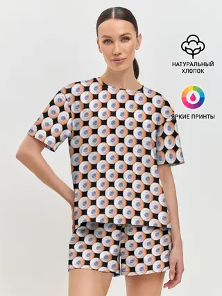 Женская пижама с шортами / Часы