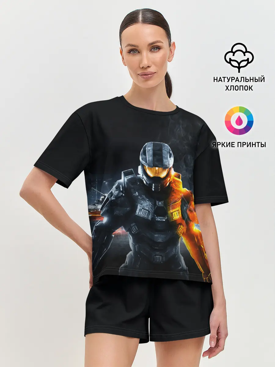 Женская пижама с шортами / Halo x Battlefield