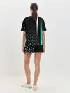 Женская пижама с шортами / МЕРСЕДЕС / AQUA BLACK GRADIENT