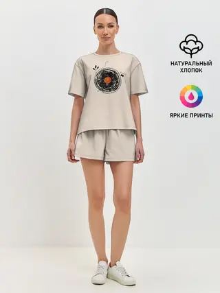 Женская пижама с шортами / Natural Vinyl Records Vintage