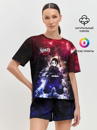 Женская пижама с шортами / Танджиро Камадо Kimetsu no Yaiba