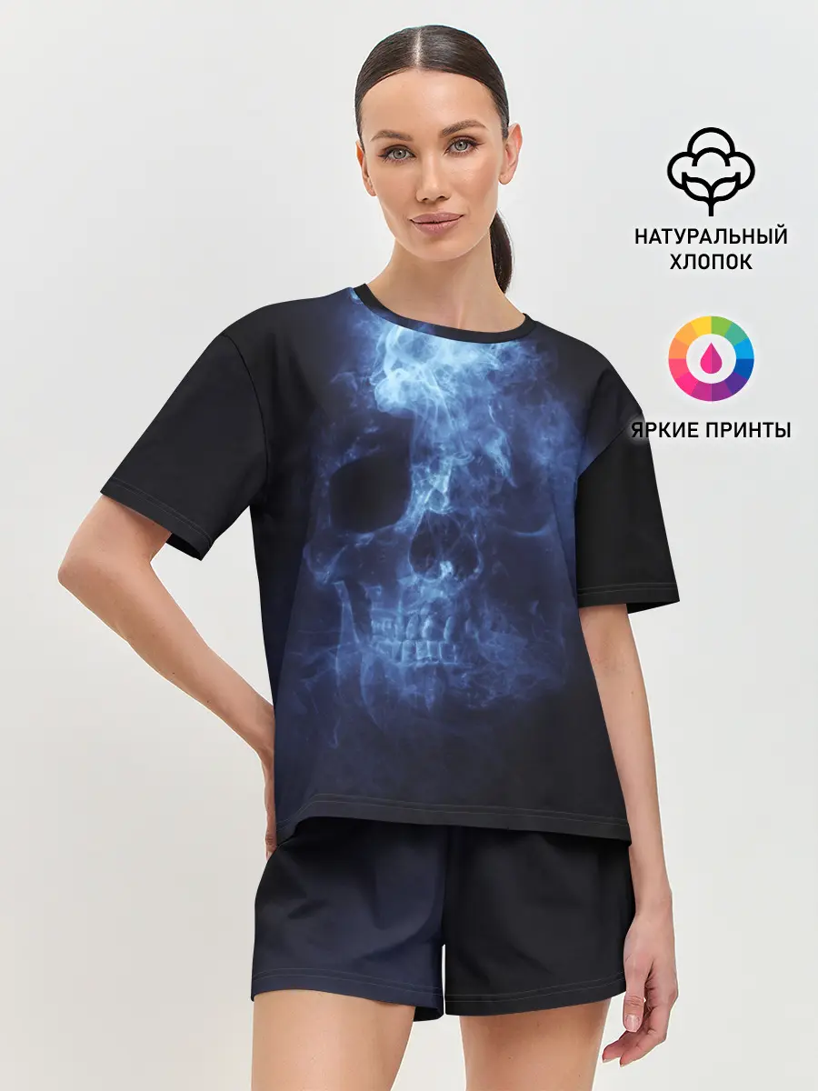 Женская пижама с шортами / Призрачный череп