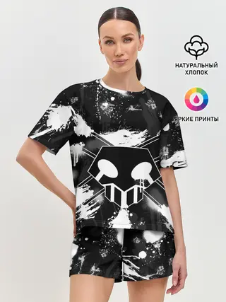 Женская пижама с шортами / БЛИЧ ШИНИГАМИ ЛОГО НА СПИНЕ