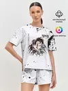 Женская пижама с шортами / Танджиро и Незуко Камадо