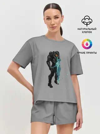 Женская пижама с шортами / Кибер любовь