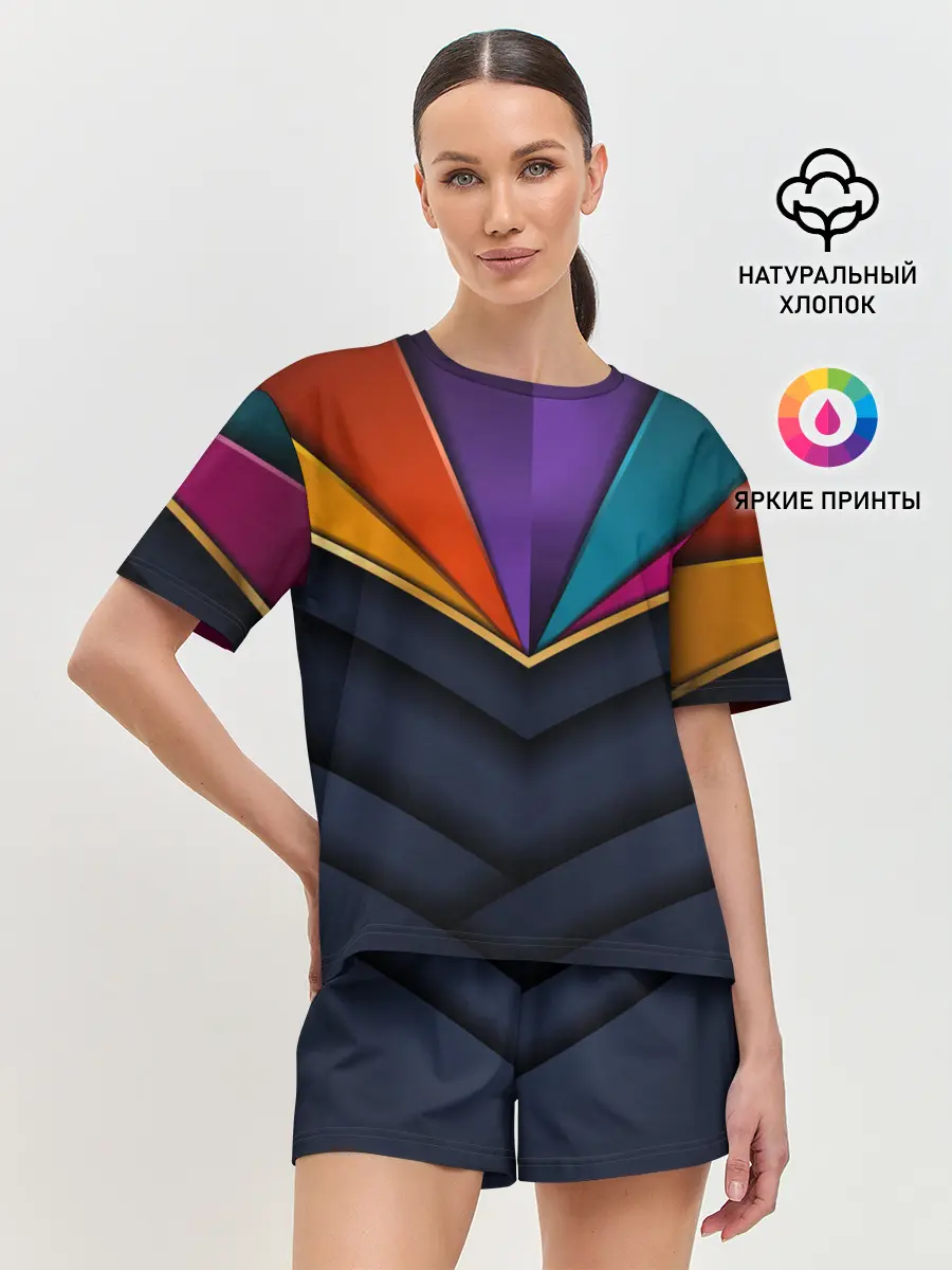 Женская пижама с шортами / 3D luxury