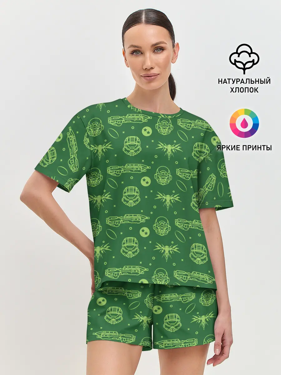 Женская пижама с шортами / Halo Pattern