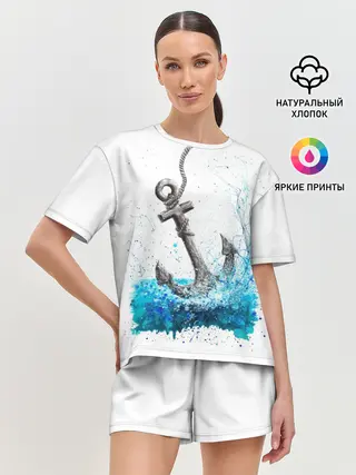 Женская пижама с шортами / Якорь На Холсте