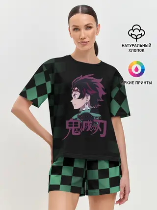 Женская пижама с шортами / Танджиро Камадо Kimetsu no Yaiba