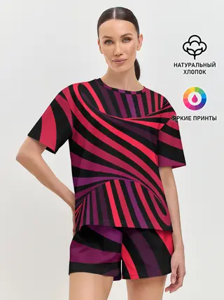 Женская пижама с шортами / Оптическая иллюзия