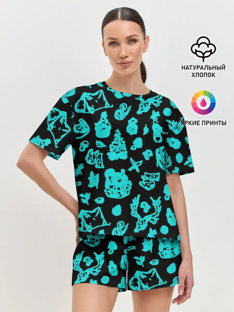 Женская пижама с шортами / Поход