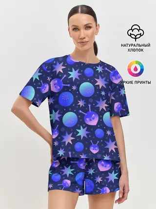 Женская пижама с шортами / Космический микс