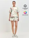 Женская пижама с шортами / Розовые розы