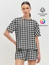 Женская пижама с шортами / Гусиная лапка
