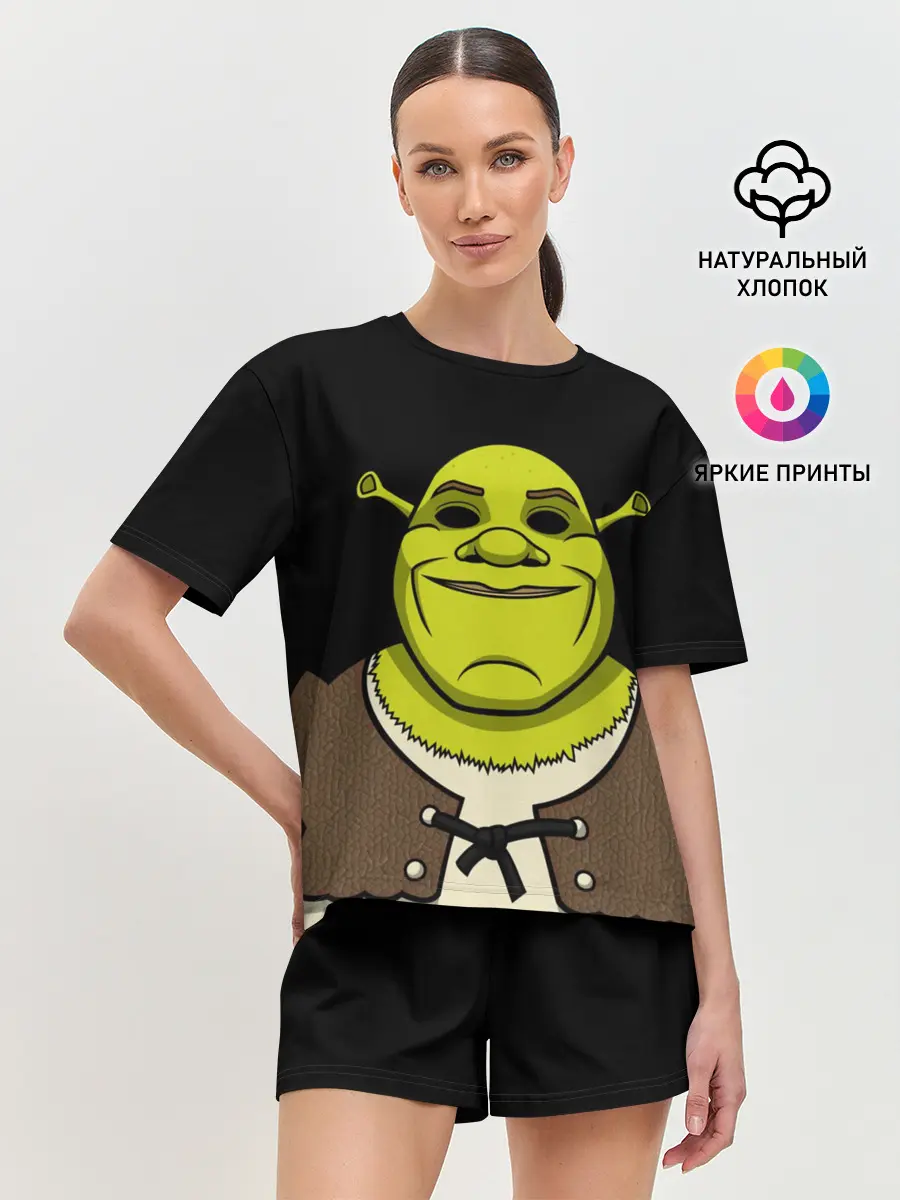 Женская пижама с шортами / Шрэк