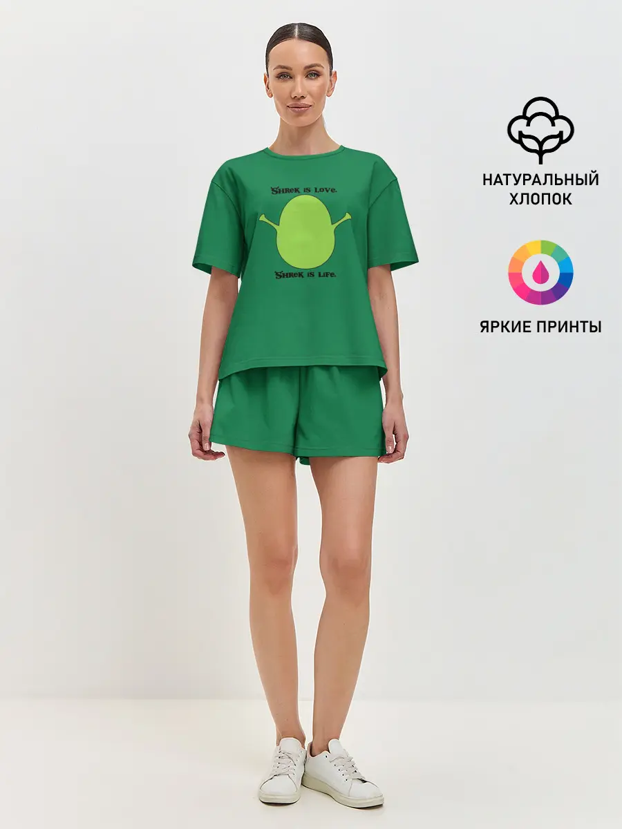 Женская пижама с шортами / Shrek is love, Shrek is life