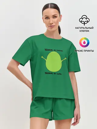 Женская пижама с шортами / Shrek is love, Shrek is life