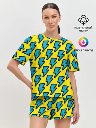 Женская пижама с шортами / Молнии