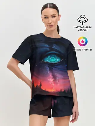 Женская пижама с шортами / Глаза в небе