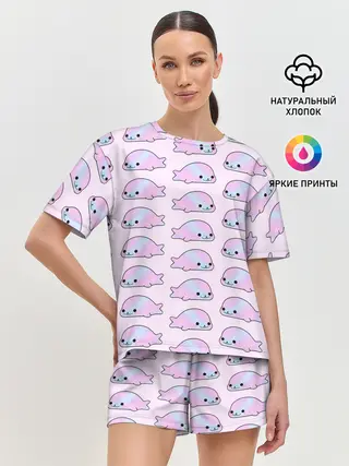 Женская пижама с шортами / Нерпы