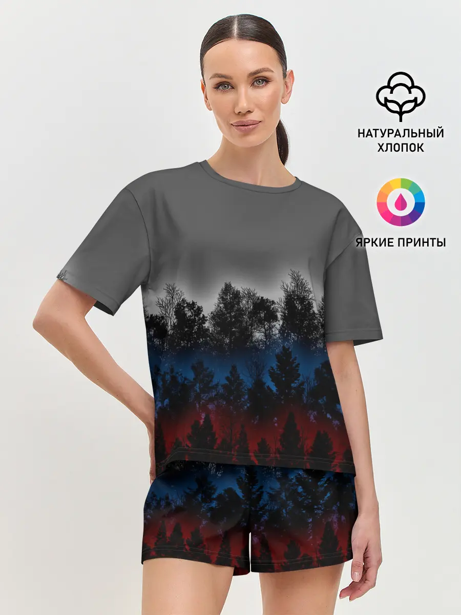 Женская пижама с шортами / Флаг из леса