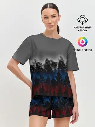 Женская пижама с шортами / Флаг из леса