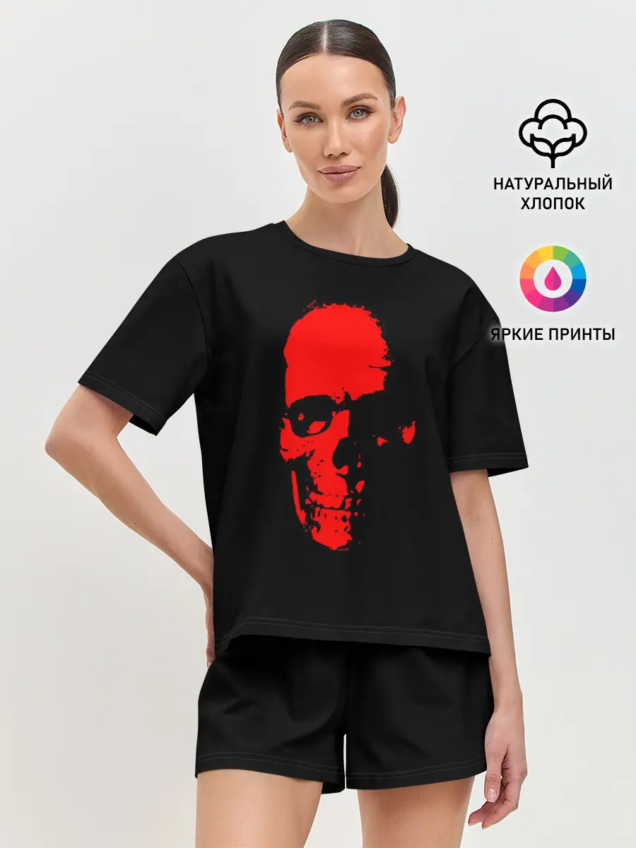 Женская пижама с шортами / Кровавый череп