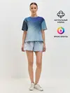 Женская пижама с шортами / Текстура. Оттенки льда