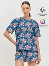 Женская пижама с шортами / Розы и Ромашки