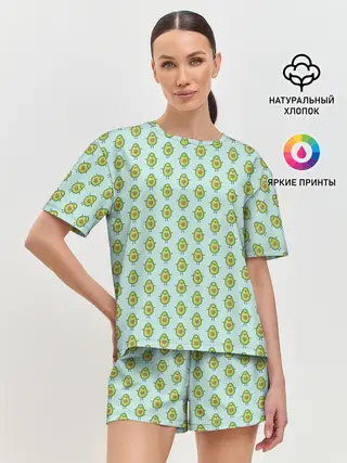 Женская пижама с шортами / Авокадики
