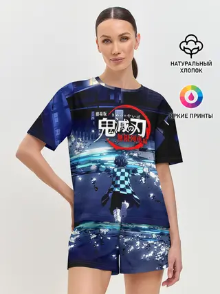Женская пижама с шортами / Танджиро | Клинок, рассекающий демонов