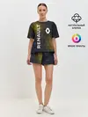 Женская пижама с шортами / RENAULT РЕНО ЖЕЛТАЯ ГЕОМЕТРИЯ