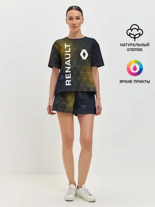 Женская пижама с шортами / RENAULT РЕНО ЖЕЛТАЯ ГЕОМЕТРИЯ