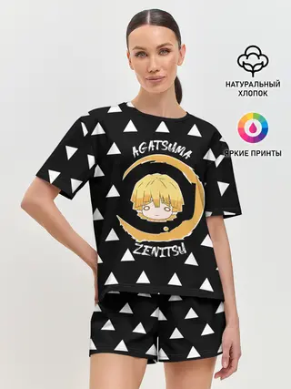 Женская пижама с шортами / Agatsuma Zenitsu Kimetsu no Yaiba
