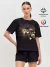 Женская пижама с шортами / Череп и часовой механизм.