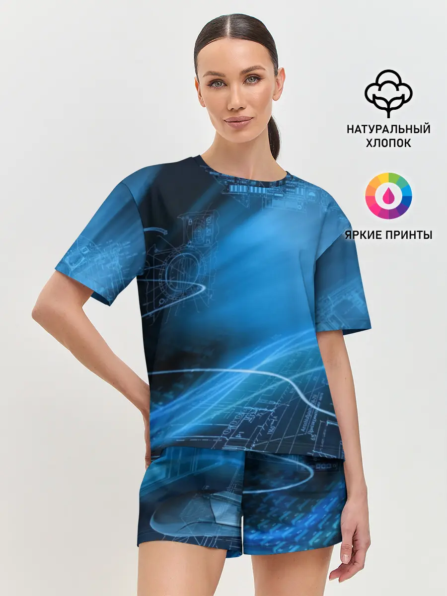Женская пижама с шортами / Чертеж